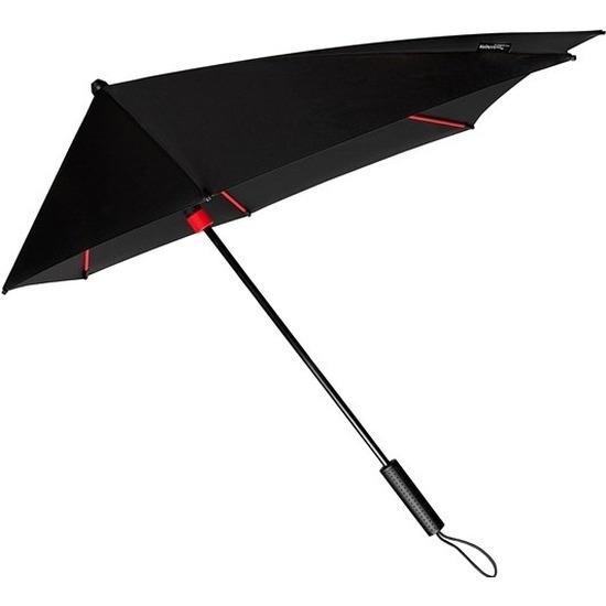 STORMaxi storm paraplu zwart met rood frame windproof 100 cm