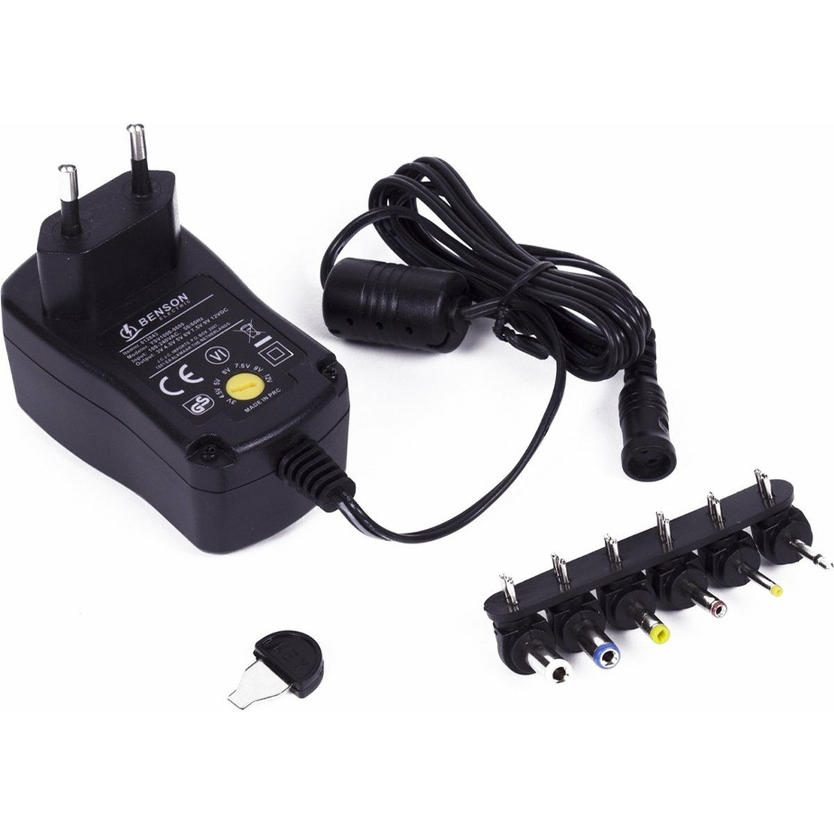 Stroom adapter universele 1000mA 230V 3-12 Volt AC-DC Zwart