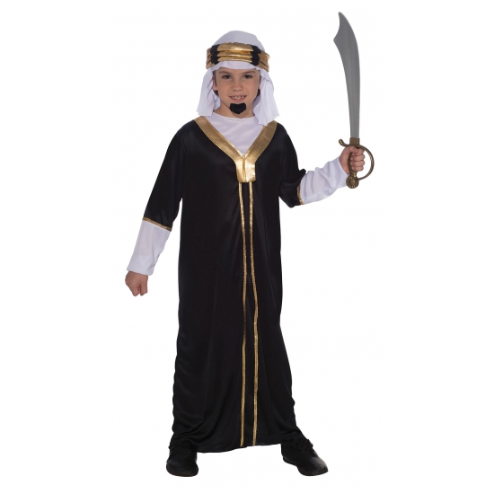 Sultan kostuum zwart voor kinderen
