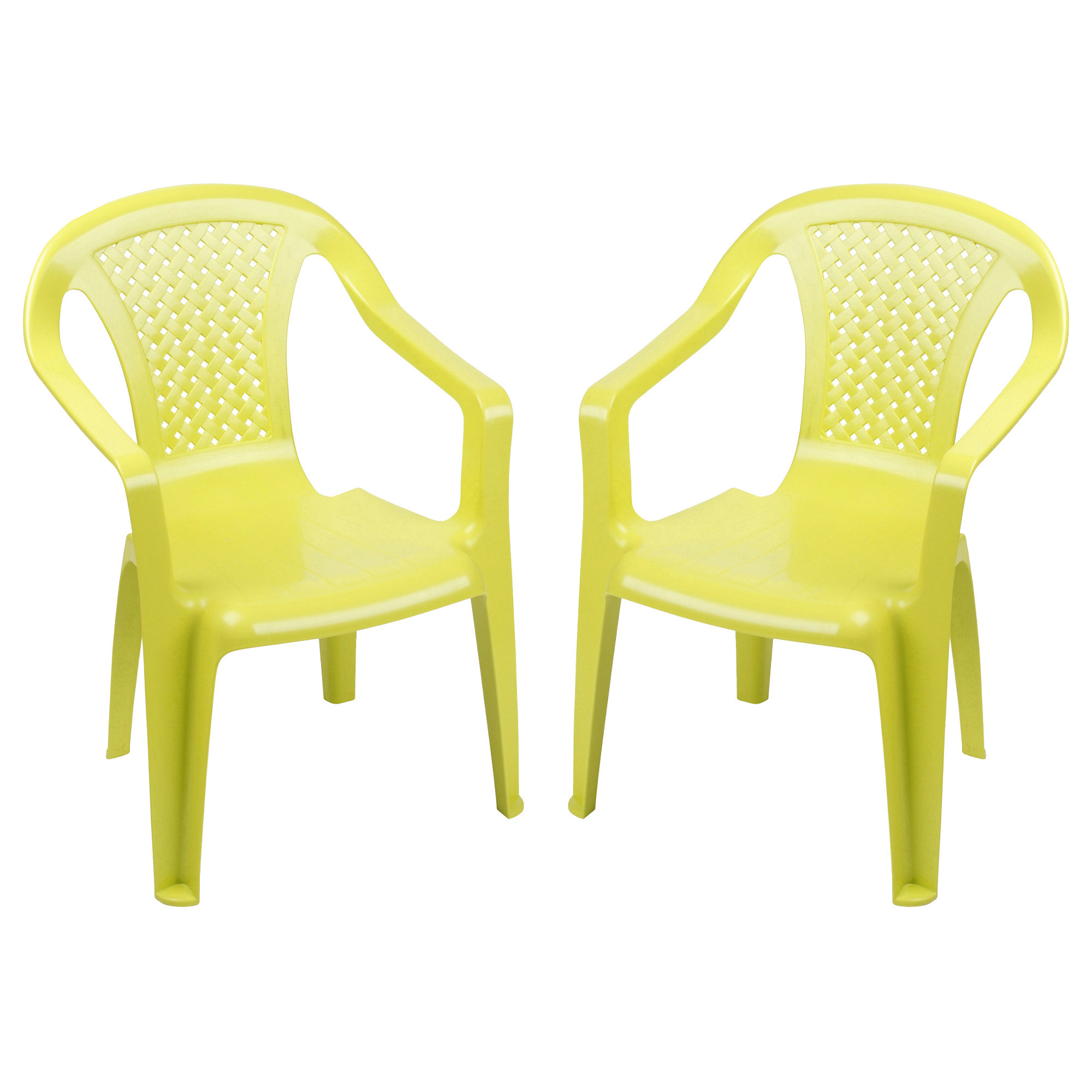 Sunnydays Kinderstoel 2x groen kunststof buiten-binnen L37 x B35 x H52 cm