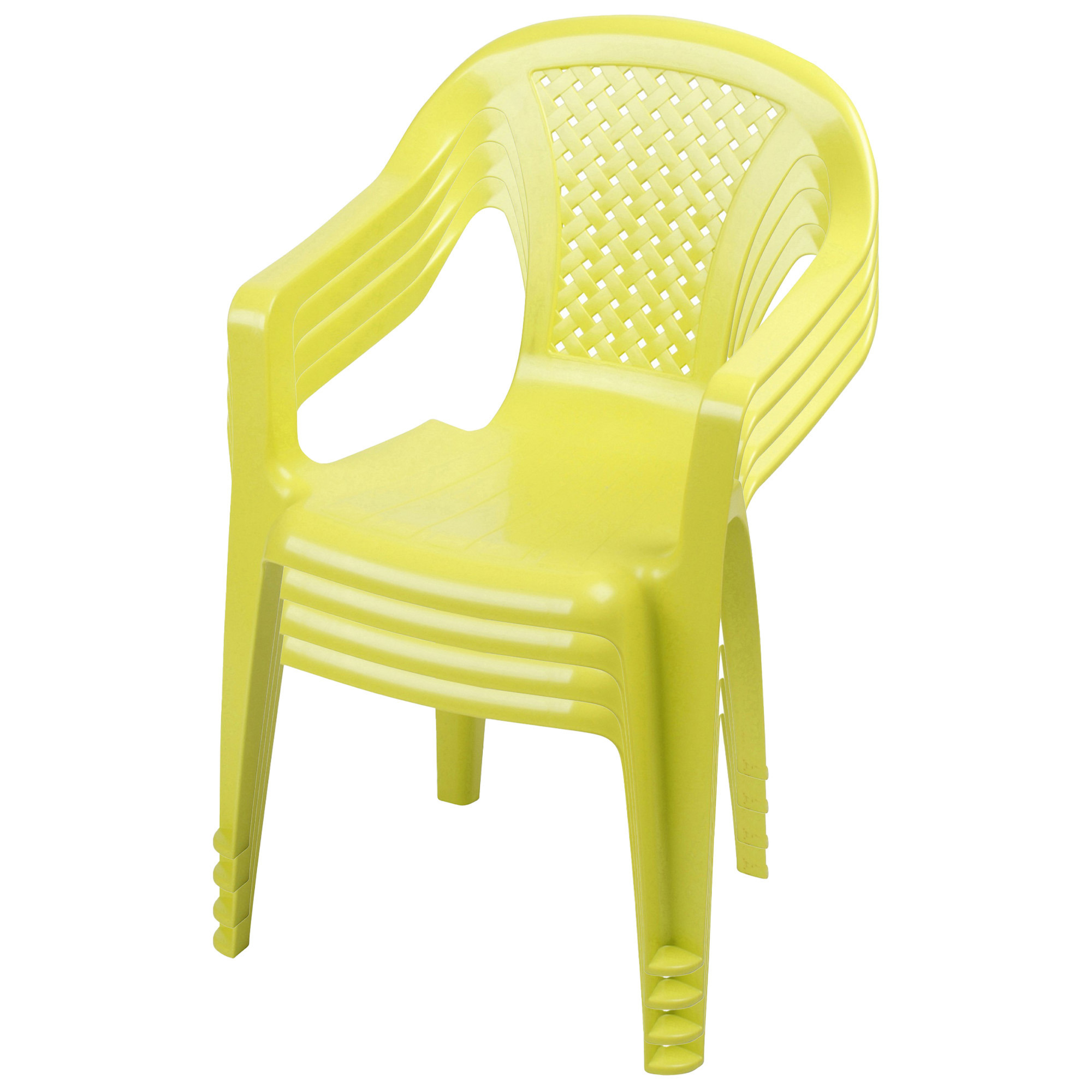Sunnydays Kinderstoel 4x groen kunststof buiten-binnen L37 x B35 x H52 cm