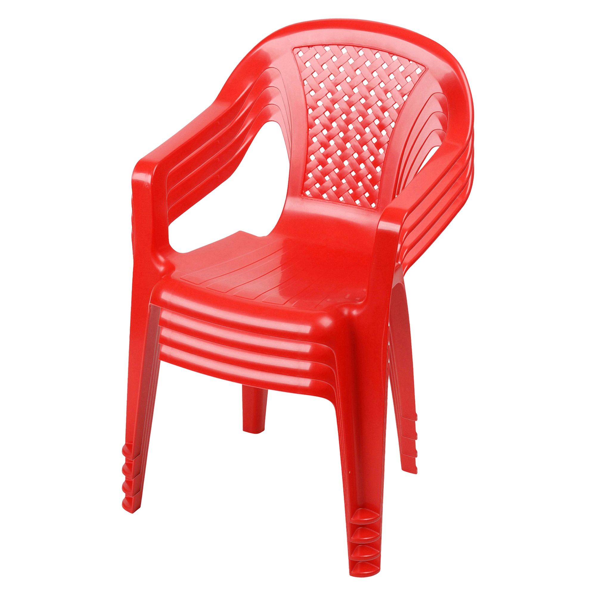 Sunnydays Kinderstoel 4x rood kunststof buiten-binnen L37 x B35 x H52 cm
