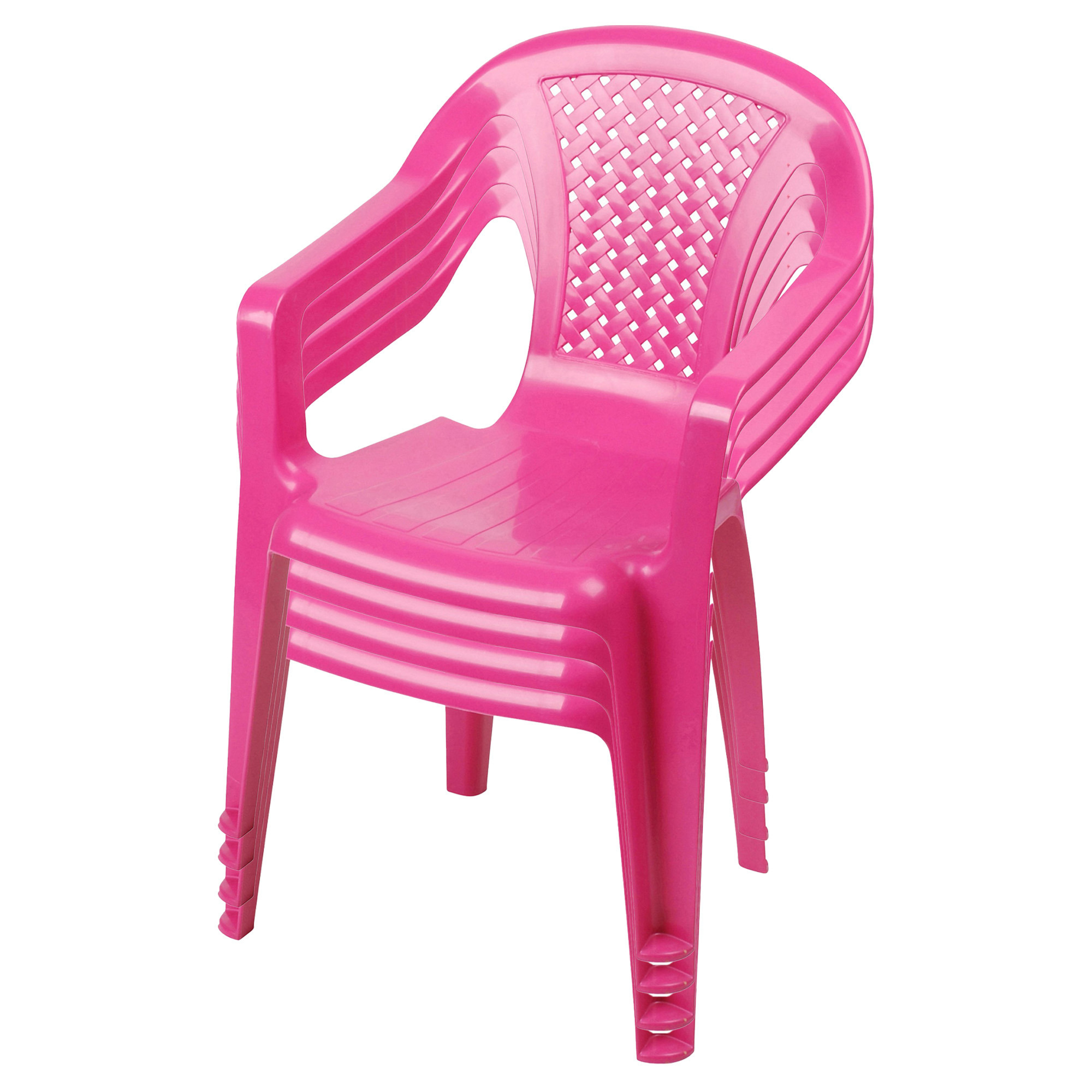 Sunnydays Kinderstoel 4x roze kunststof buiten-binnen L37 x B35 x H52 cm