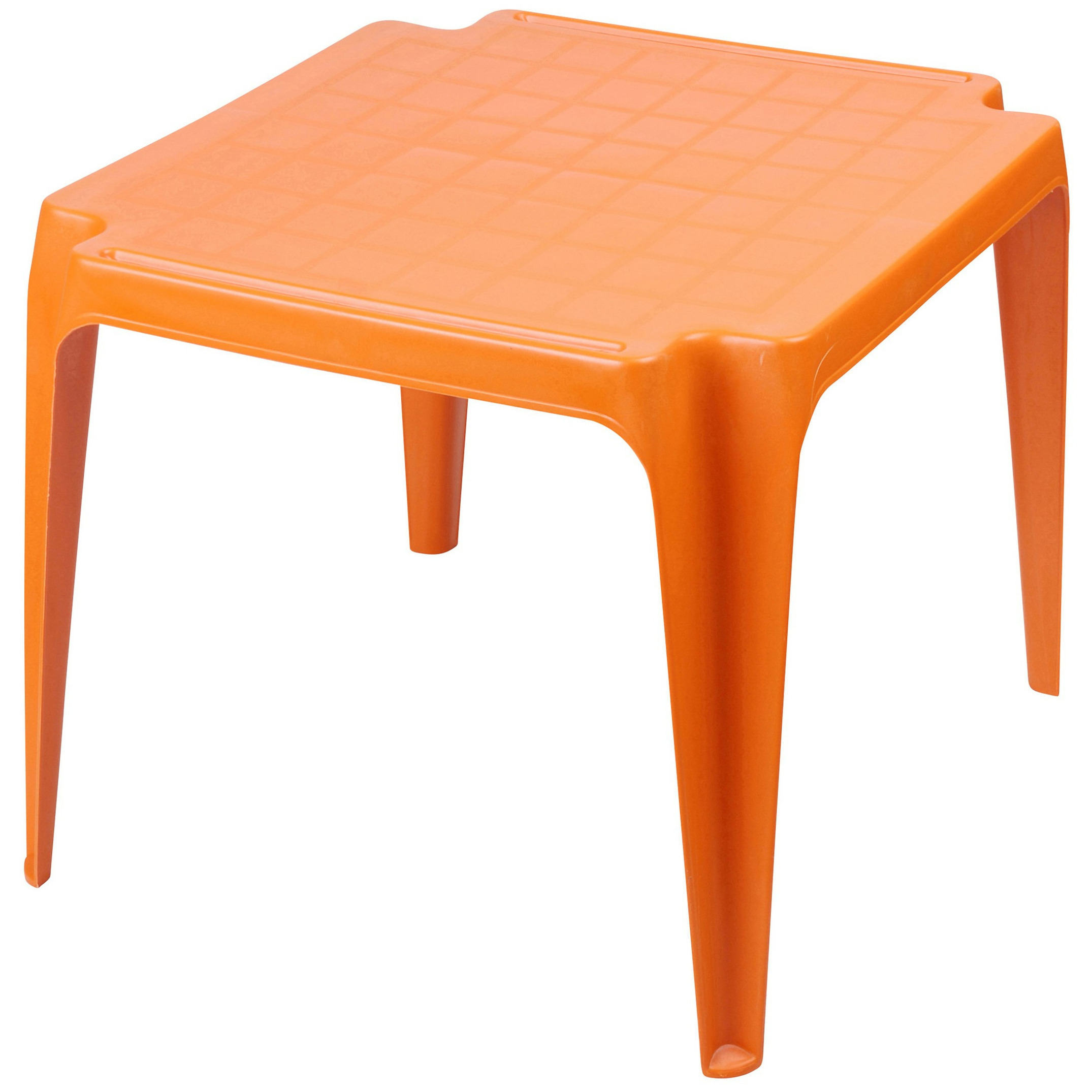 Sunnydays Kindertafel oranje kunststof buiten-binnen L56 x B51 x H44 cm