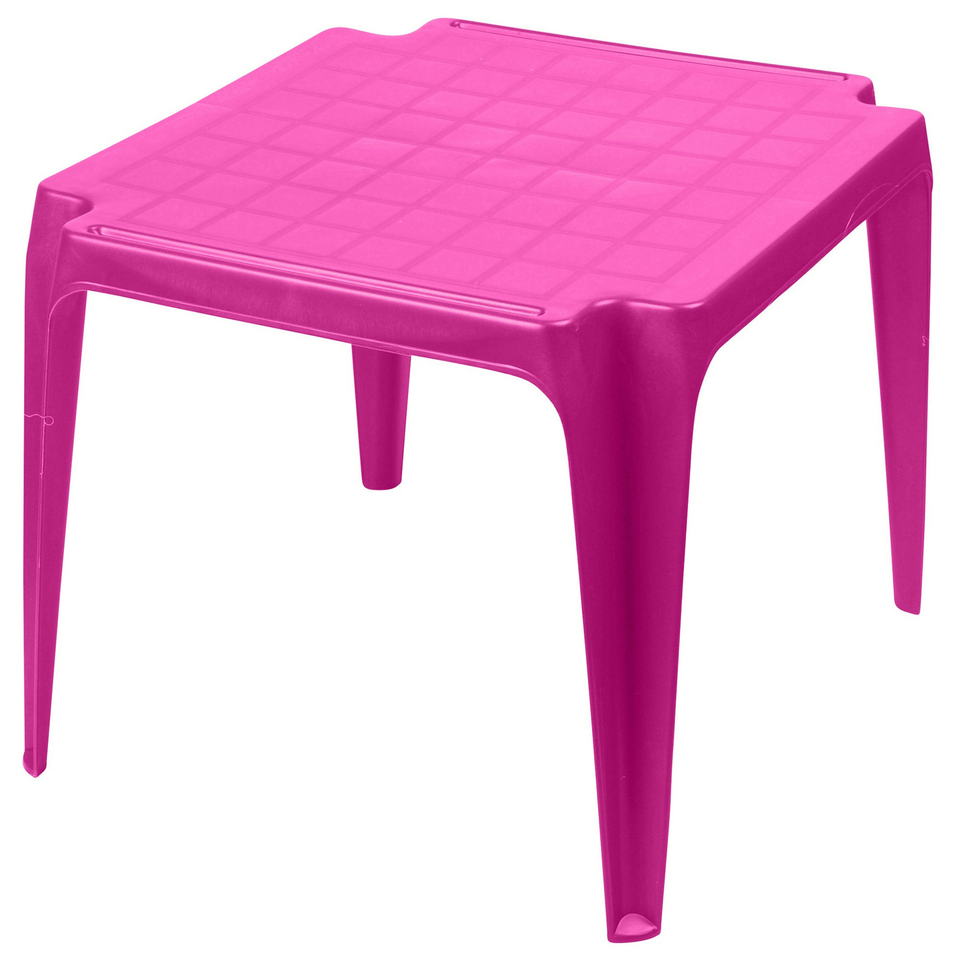 Sunnydays Kindertafel roze kunststof buiten-binnen L56 x B51 x H44 cm
