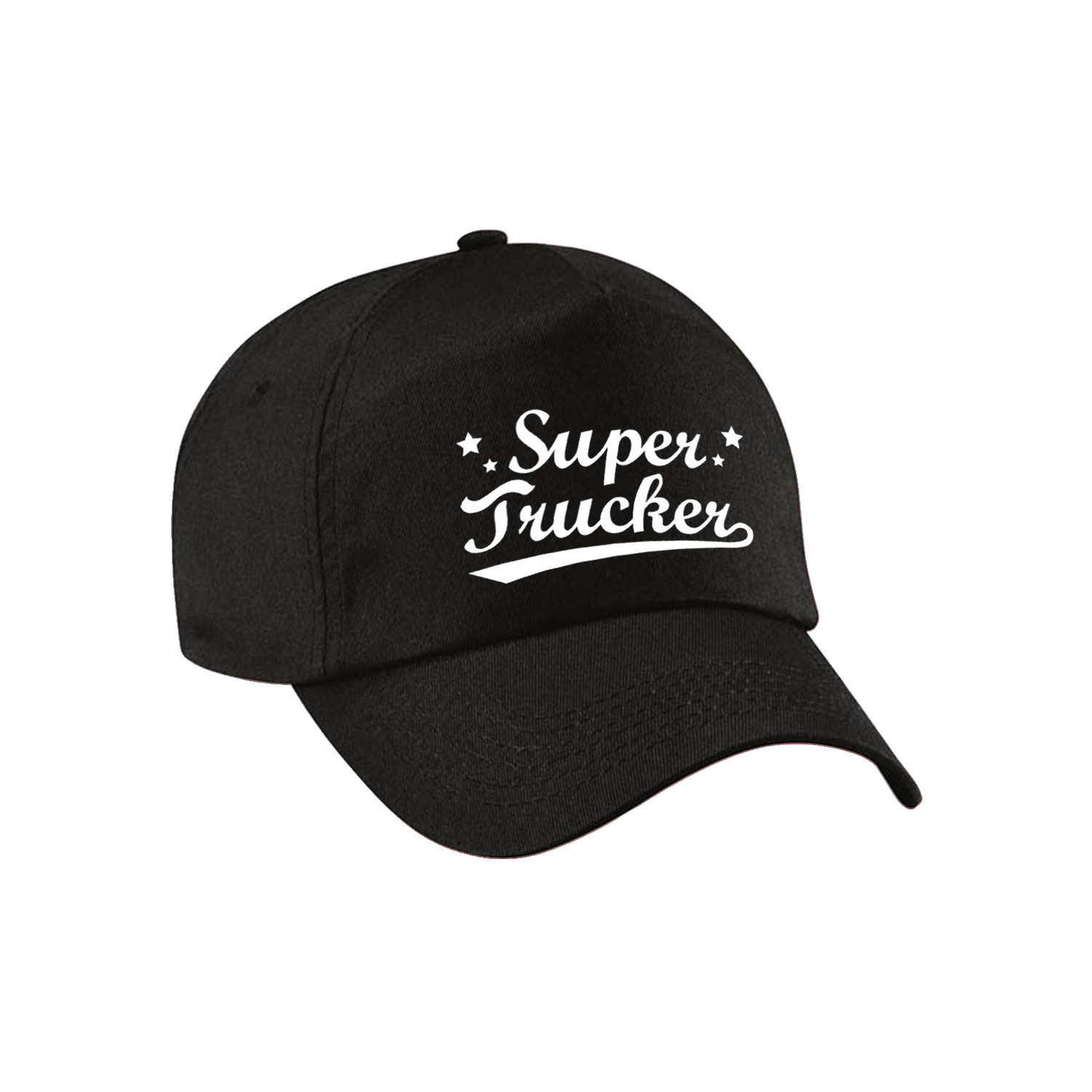 Super trucker pet /cap zwart voor volwassenen - vrachtwagenchauffeur cadeau