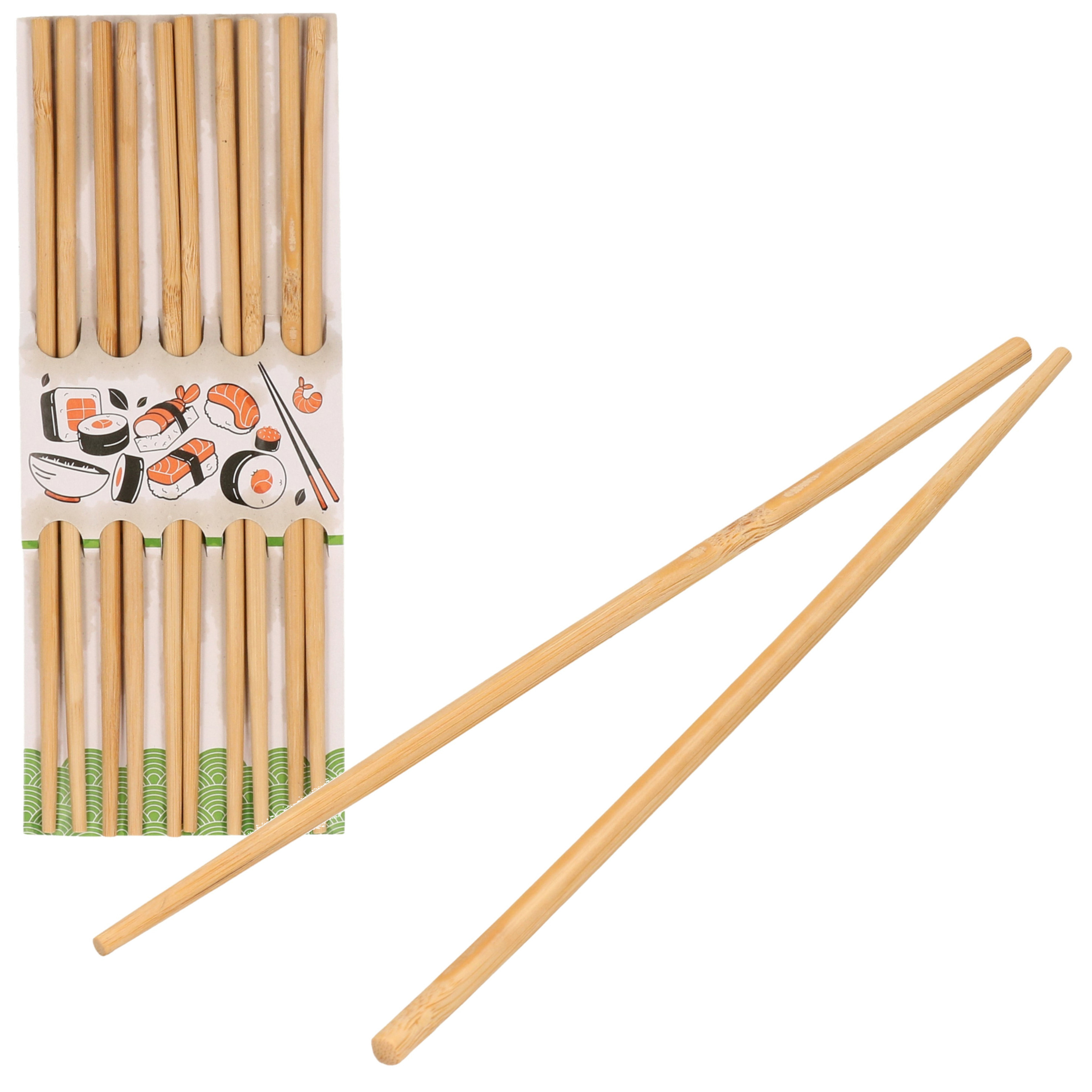 Sushi eetstokjes 5x setjes bamboe hout 24 cm