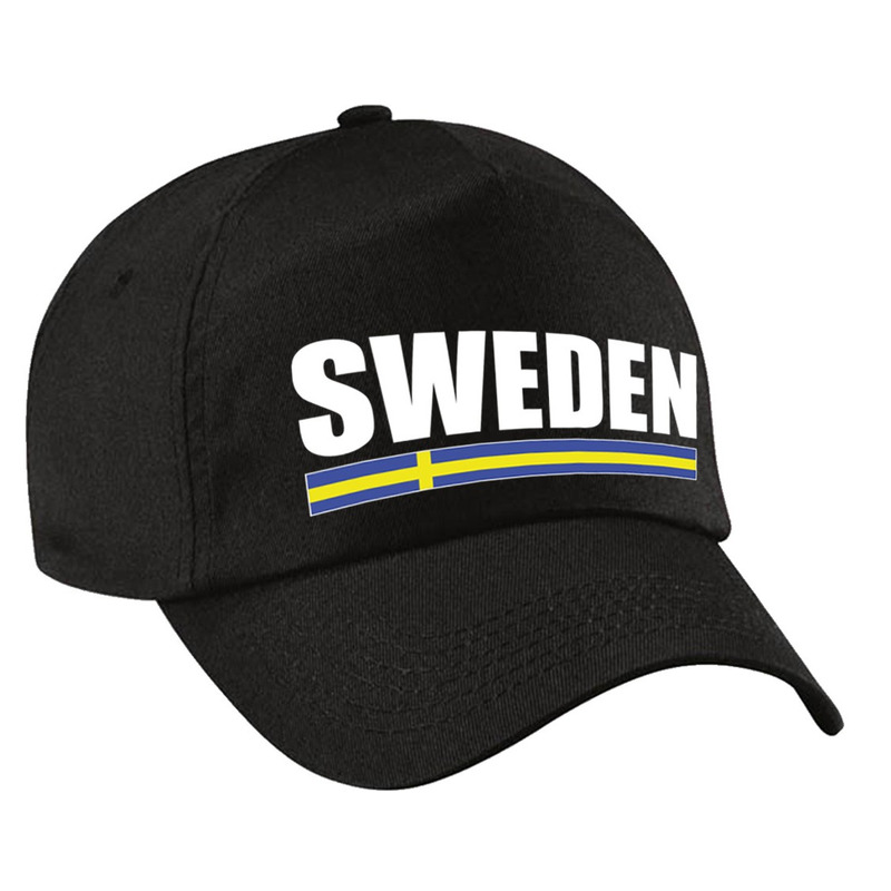 Sweden supporter pet-cap Zweden zwart volwassenen