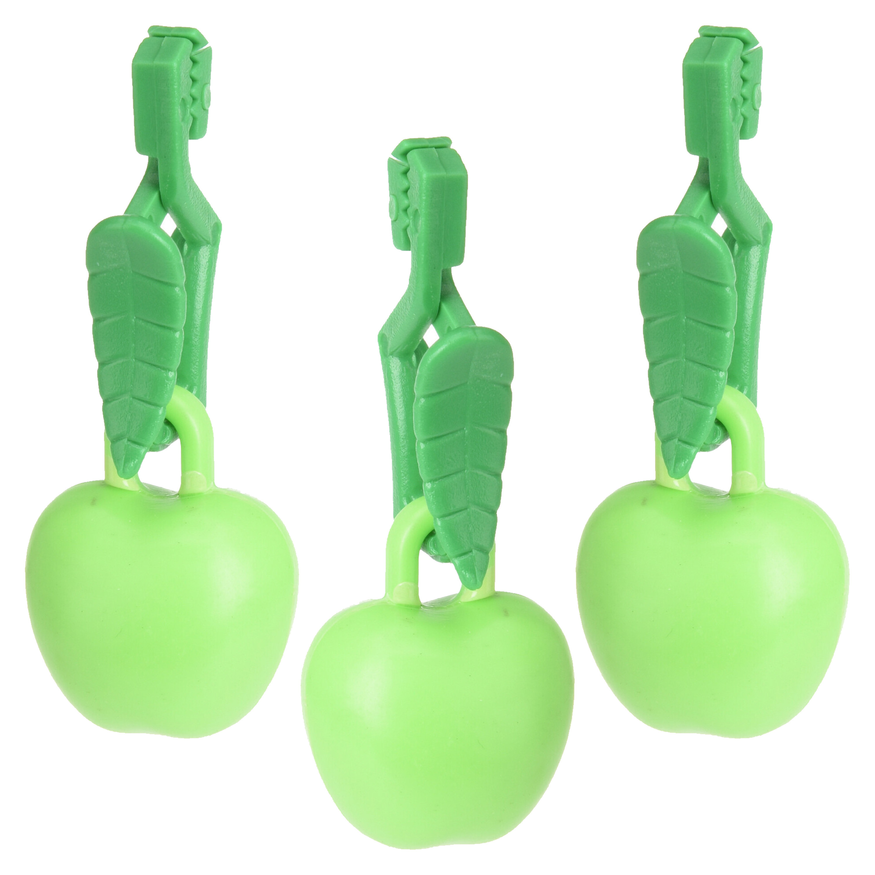 Tafelkleedgewichten appels 12x groen kunststof voor tafelkleden en tafelzeilen