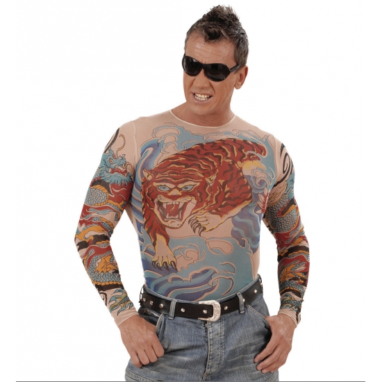 Tattoo shirt tijger en draak