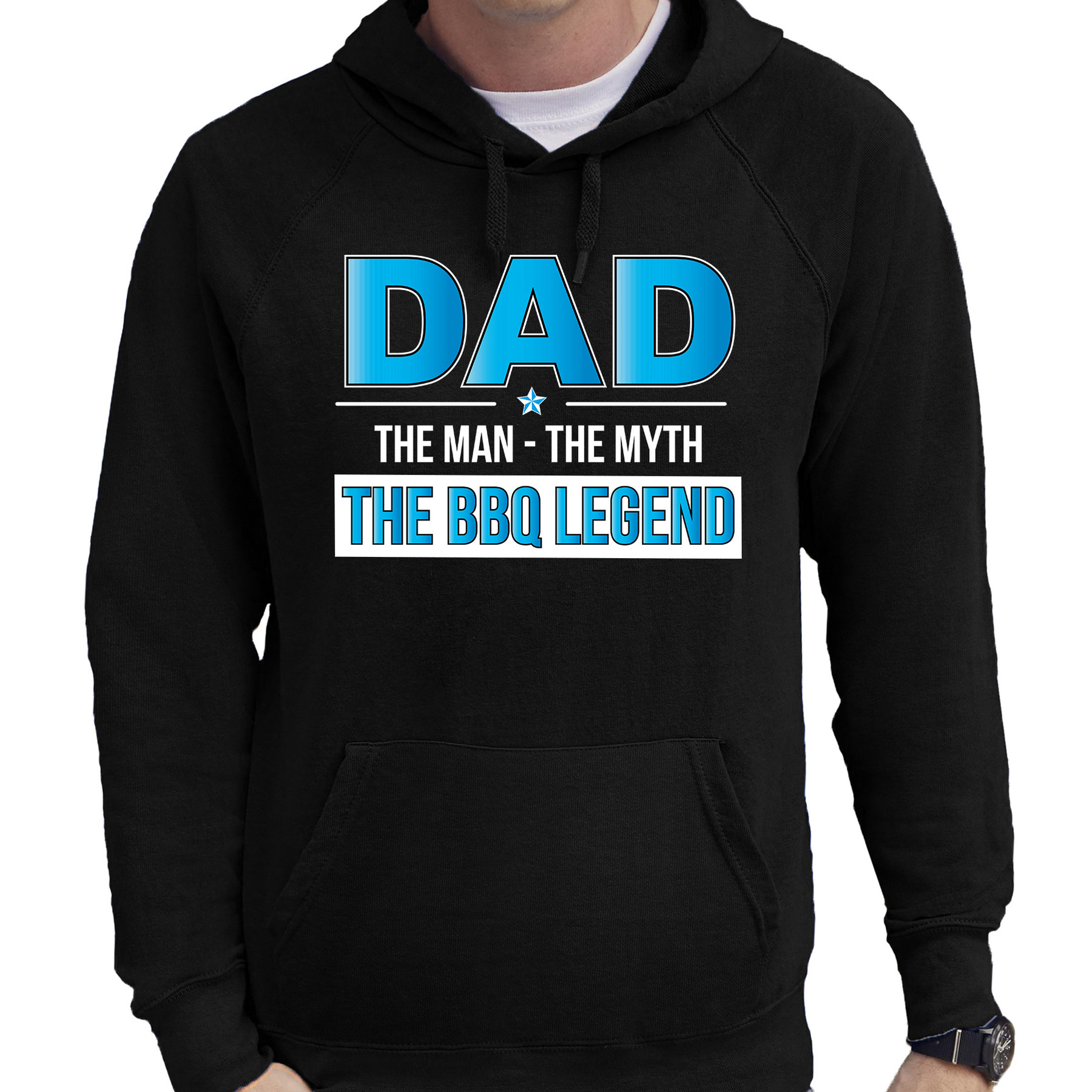 The bbq legend bbq-barbecue cadeau hoodie zwart voor heren