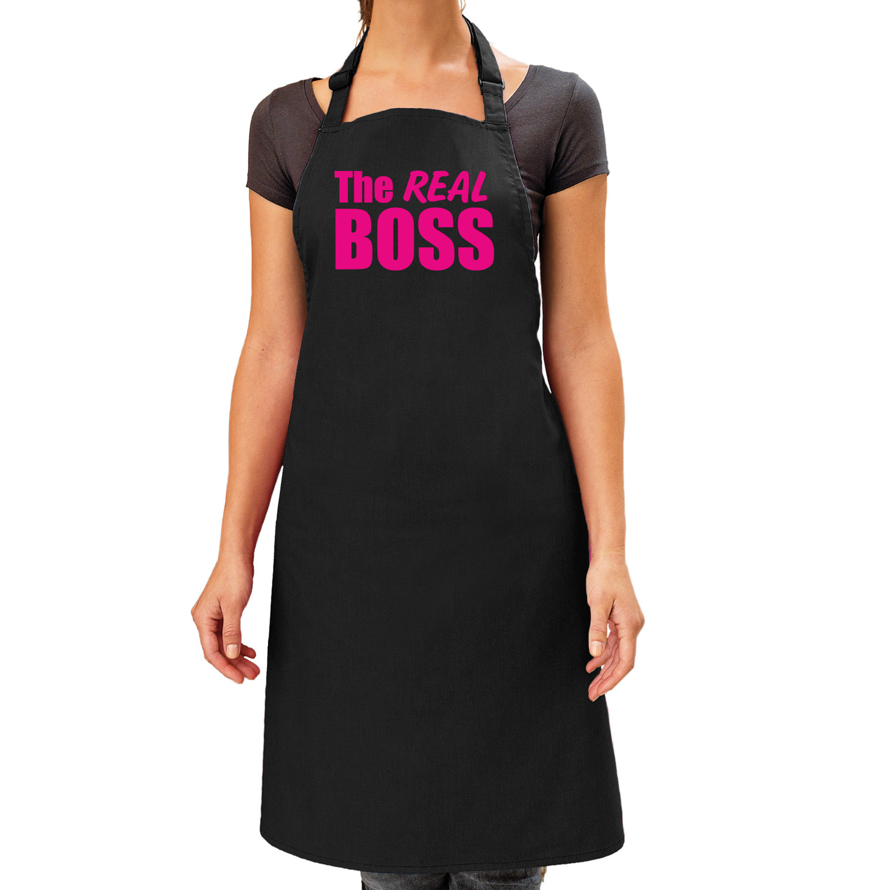 The real boss cadeau schort zwart/roze dames -