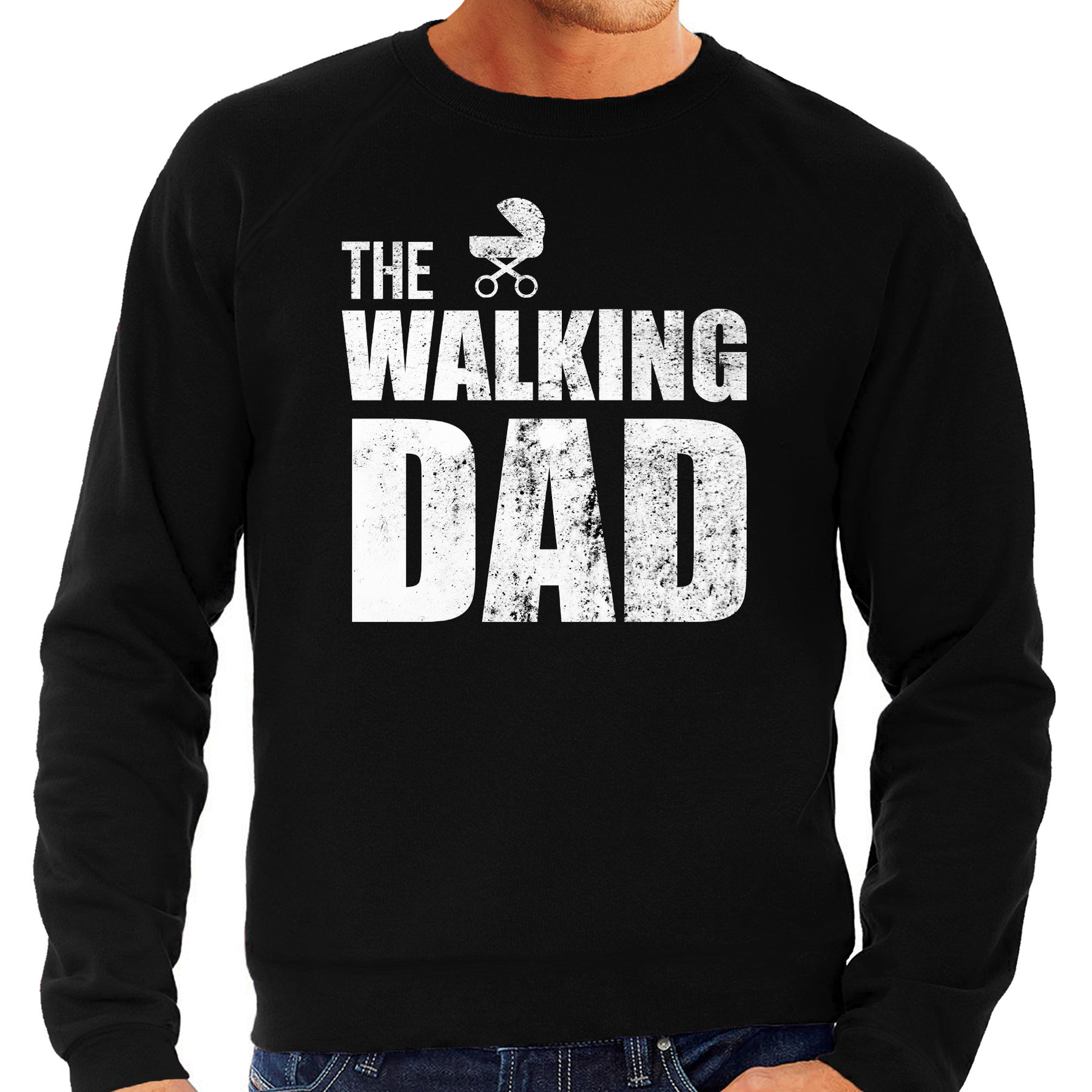 The walking dad sweater - trui zwart voor heren - Aanstaande papa cadeau truien