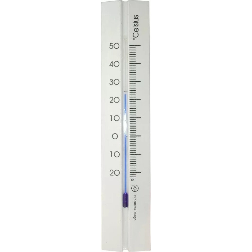 Thermometer binnen beukenhout 20 cm wit