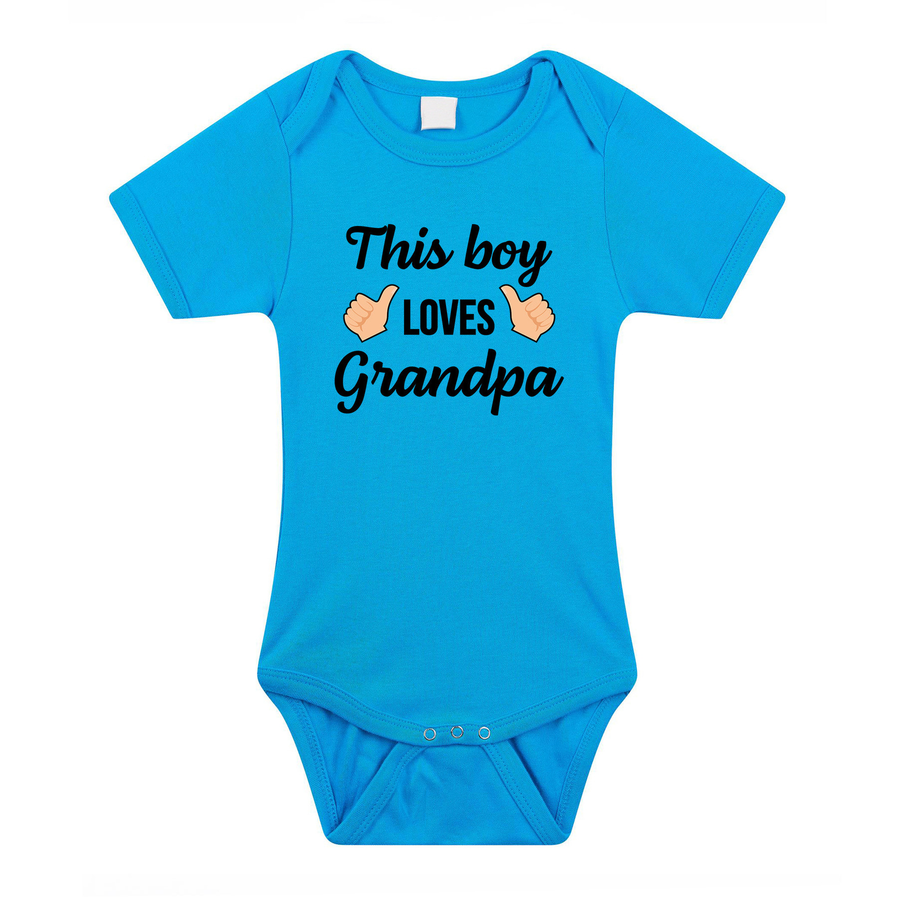This boy loves grandpa cadeau baby rompertje blauw jongens