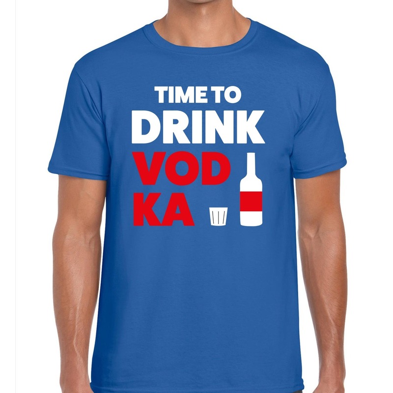 Time to drink Vodka heren T-shirt blauw