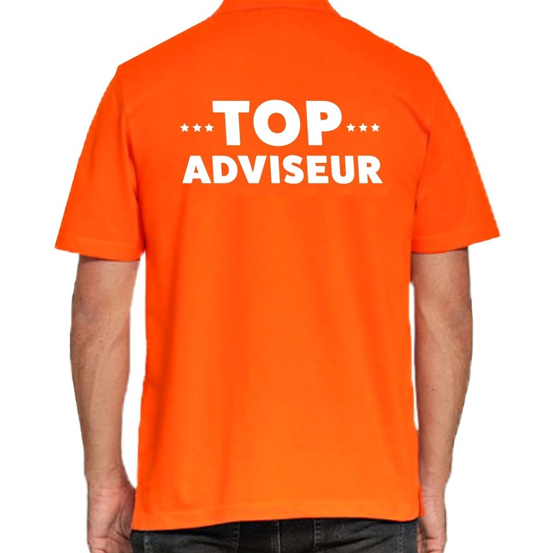 Top adviseur beurs-evenementen polo shirt oranje vo