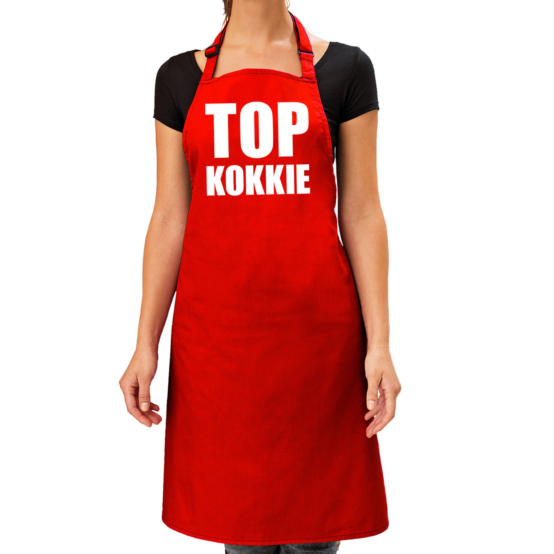 Top kokkie barbeque schort - keukenschort rood dames -