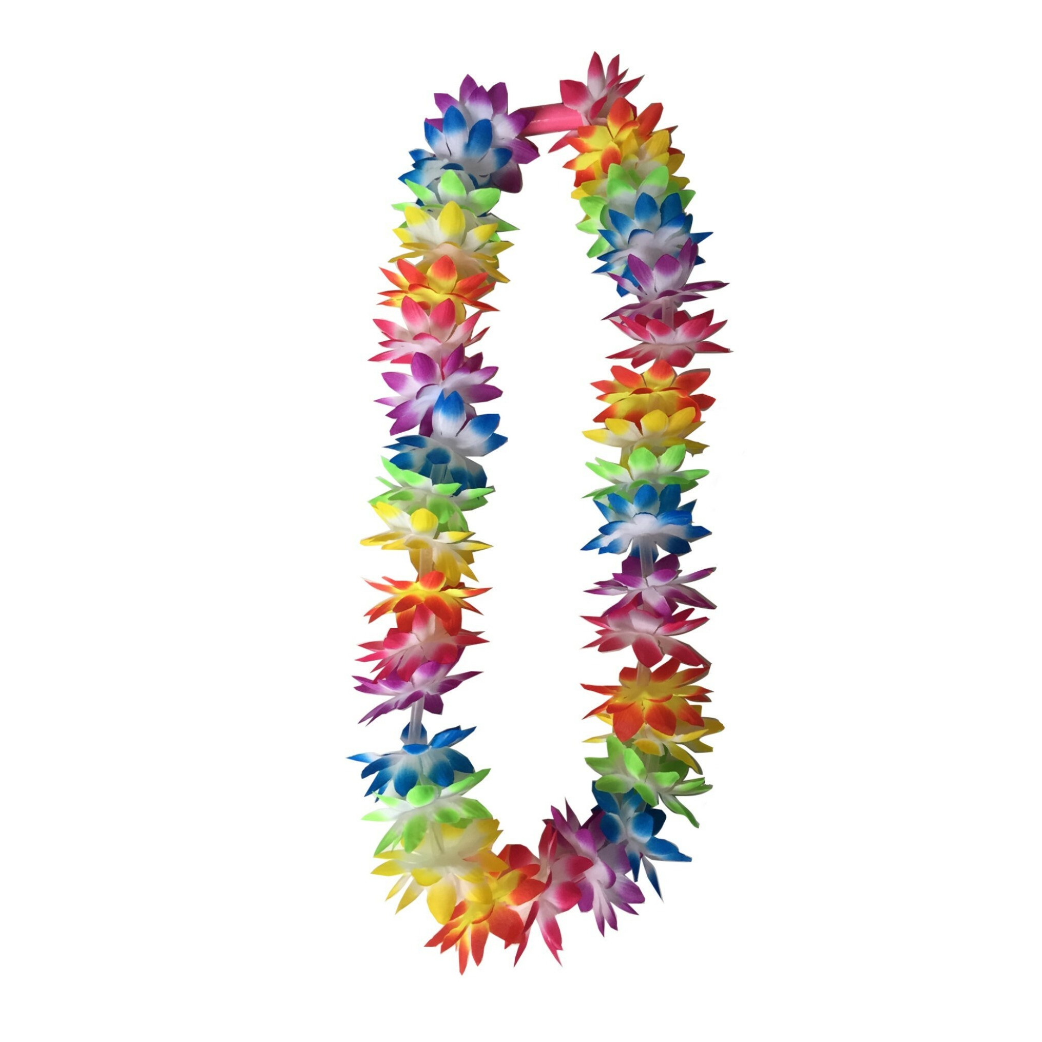 Toppers Hawaii krans-slinger regenboog-zomerse kleuren incl. led verlichting