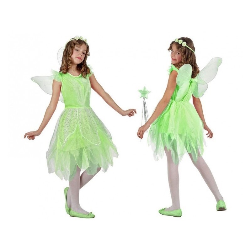 Toverfee/elfje Flora verkleed kostuum/jurkje voor meisjes groen