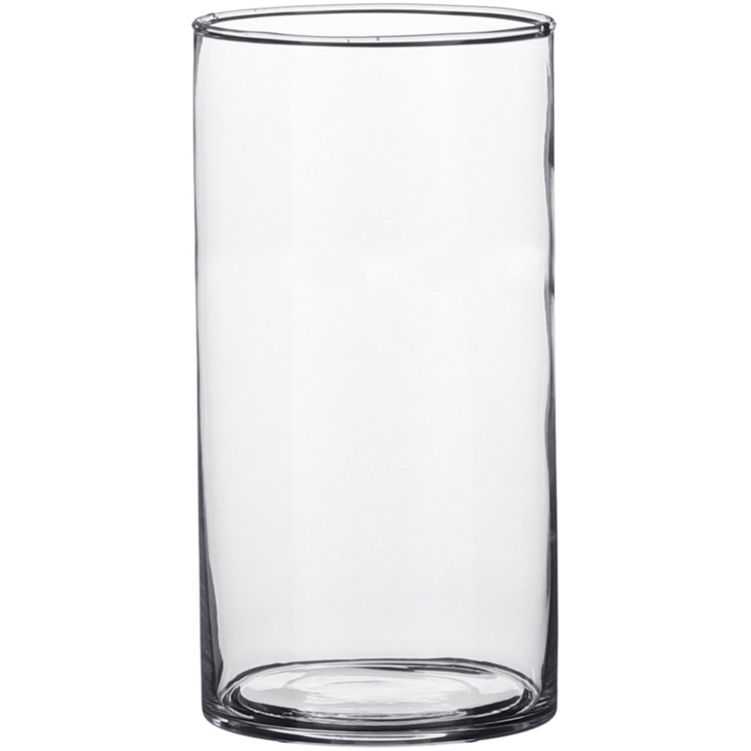Transparante cilinder vaas-vazen van glas 9 x 15 cm