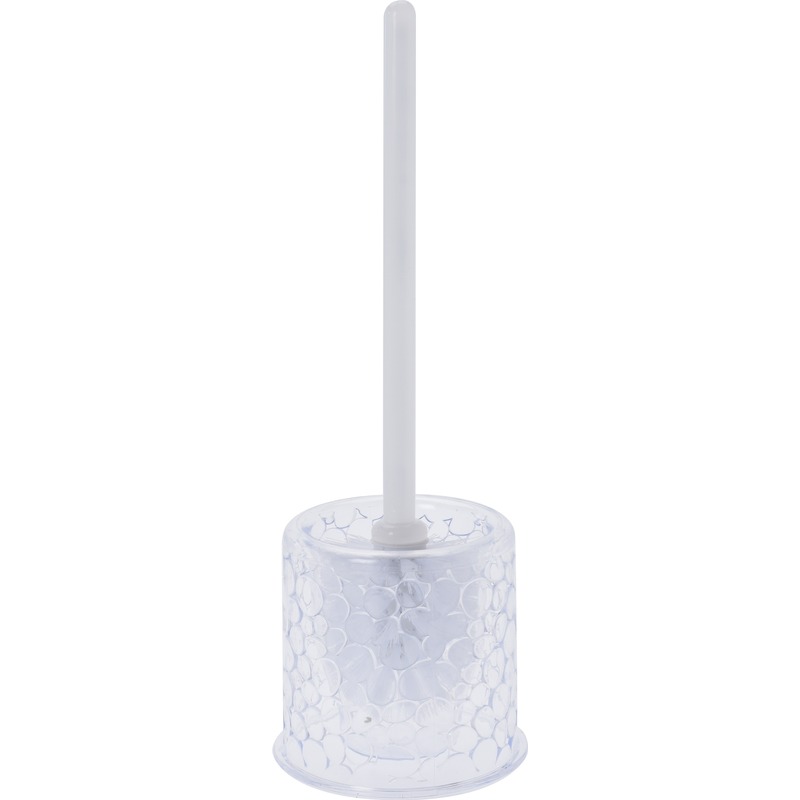 Transparante toiletborstel houder met druppels 37 cm