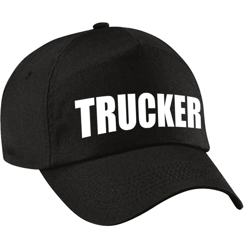 Trucker-vrachtwagen chauffeur verkleed pet zwart volwassenen