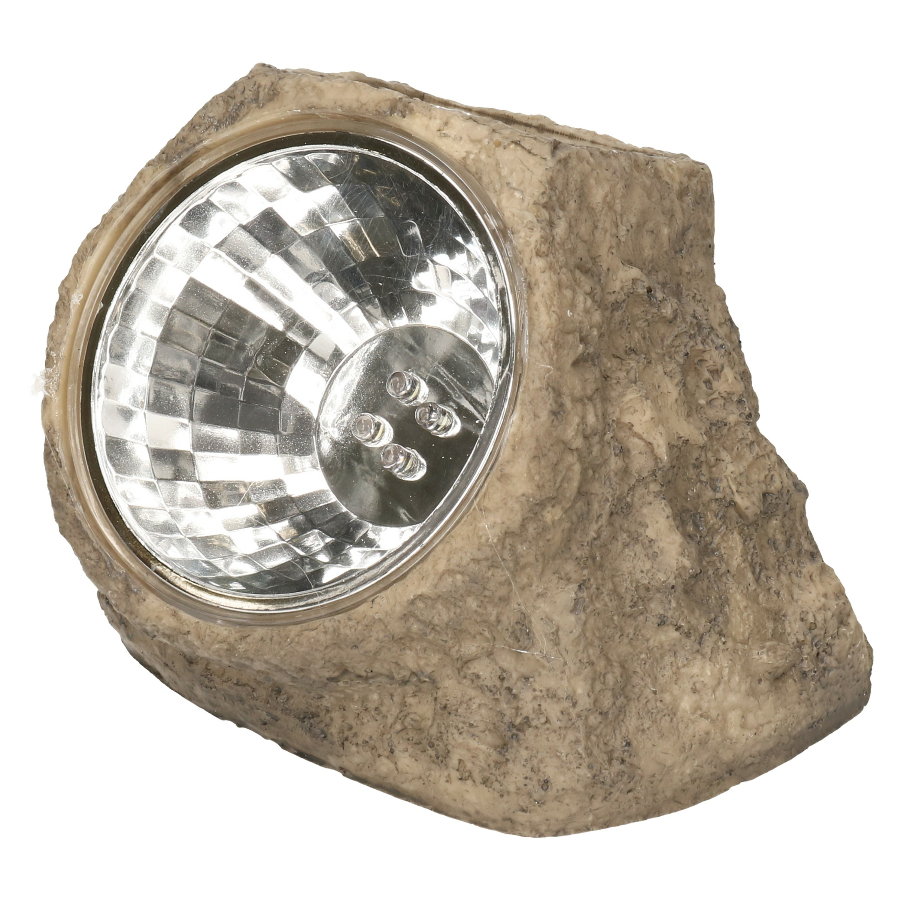 Tuinlampje Solar nepsteen lichtgrijs LED licht tuin spotjes lichtgevende stenen 11 x 12 cm