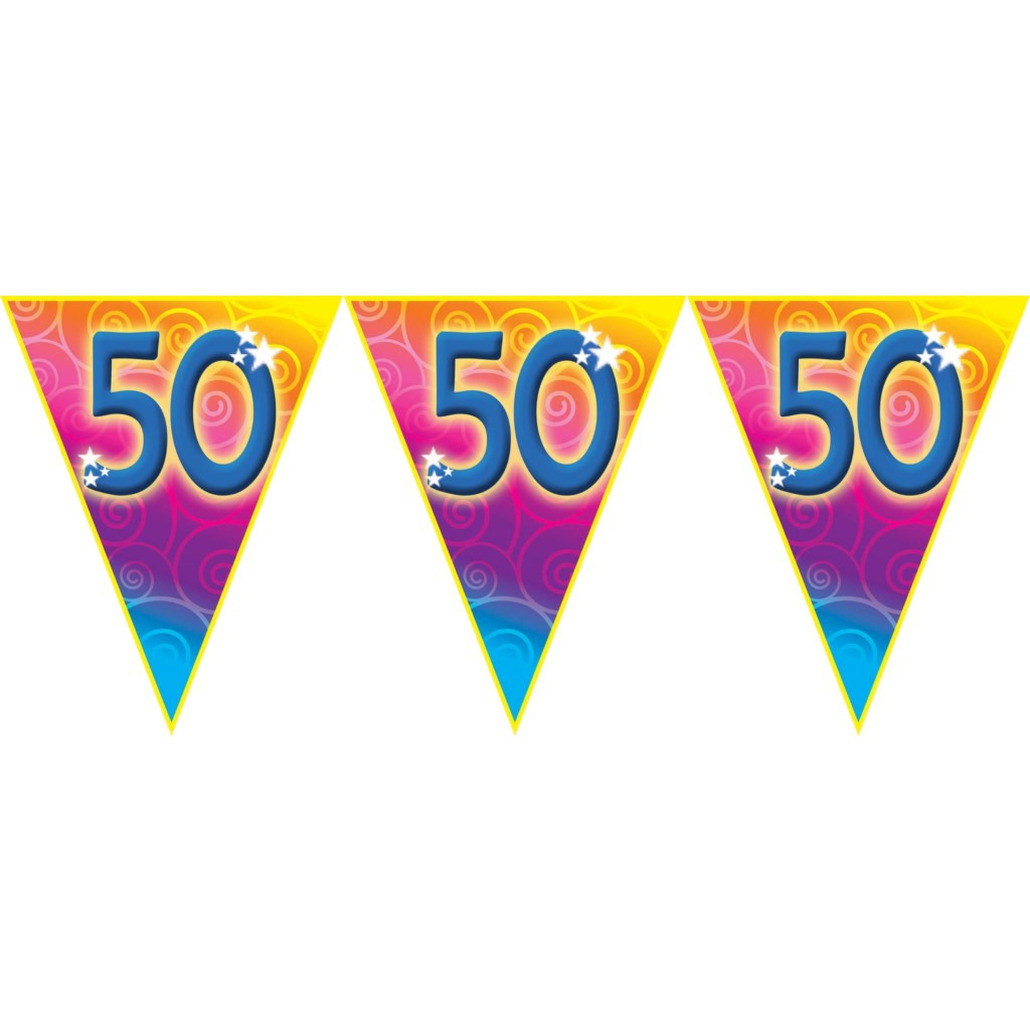 Verjaardag thema 50 jaar geworden feest vlaggenlijn van 5 meter