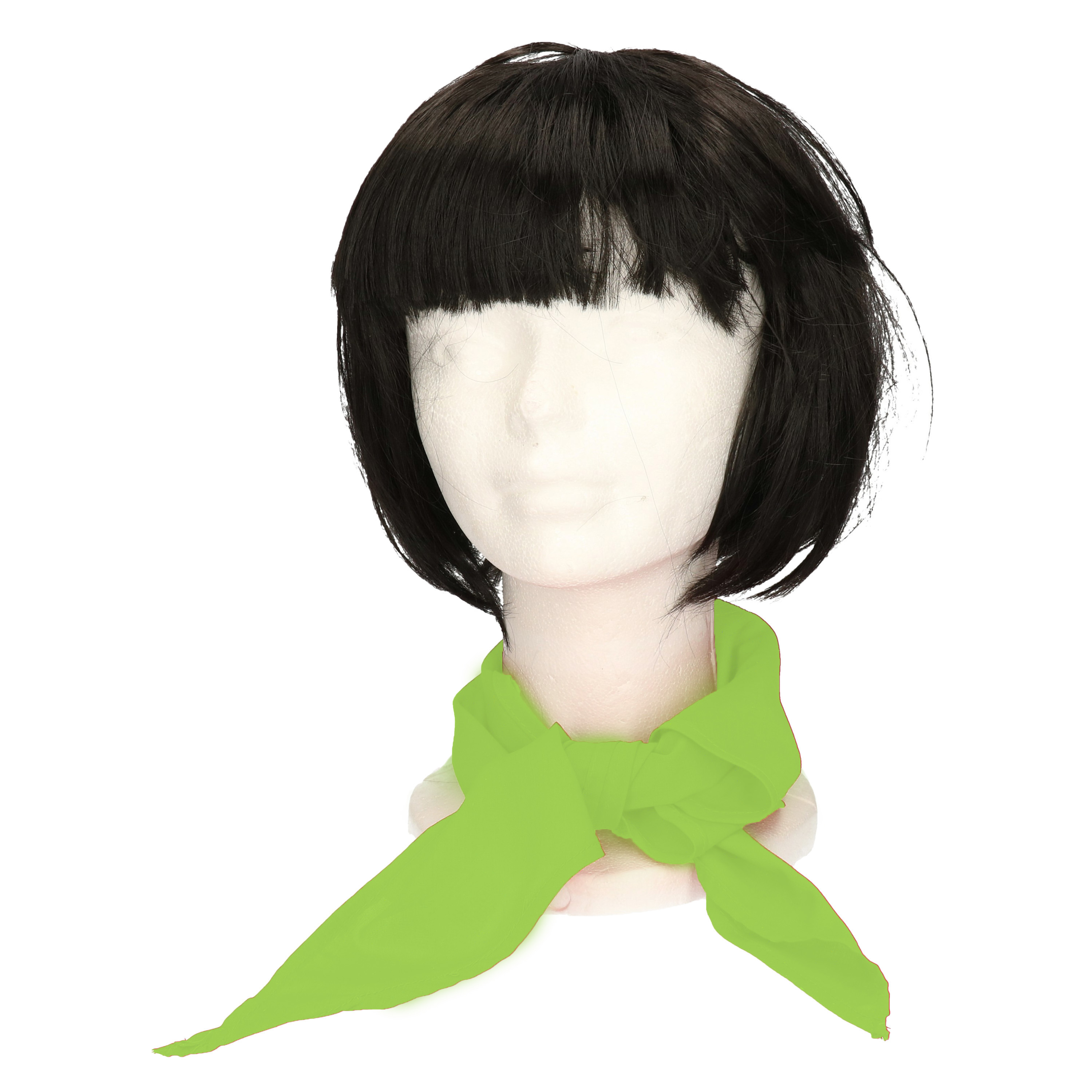 Verkleed bandana-sjaaltje-zakdoek lime groen kleuren thema Carnaval accessoires