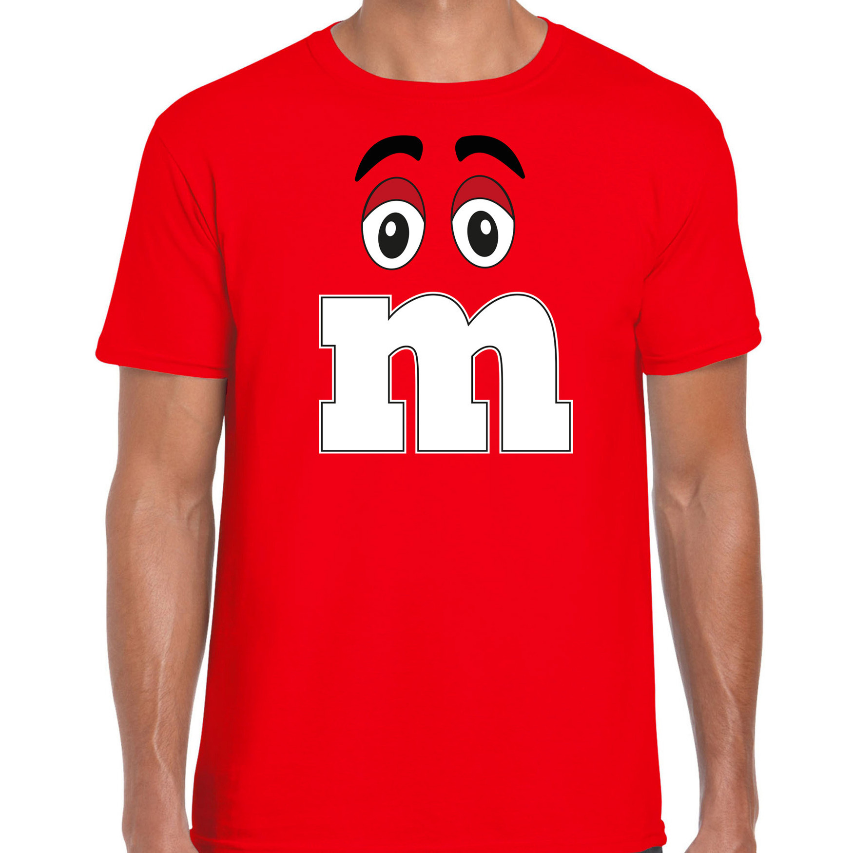 Verkleed t-shirt M voor heren rood carnaval-themafeest kostuum