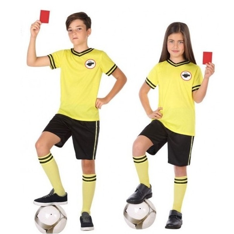 Voetbal scheidsrechter verkleed kostuum voor kinderen