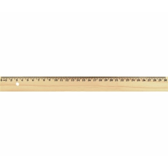 Voordeelset van 10x stuks houten liniaal 30 cm