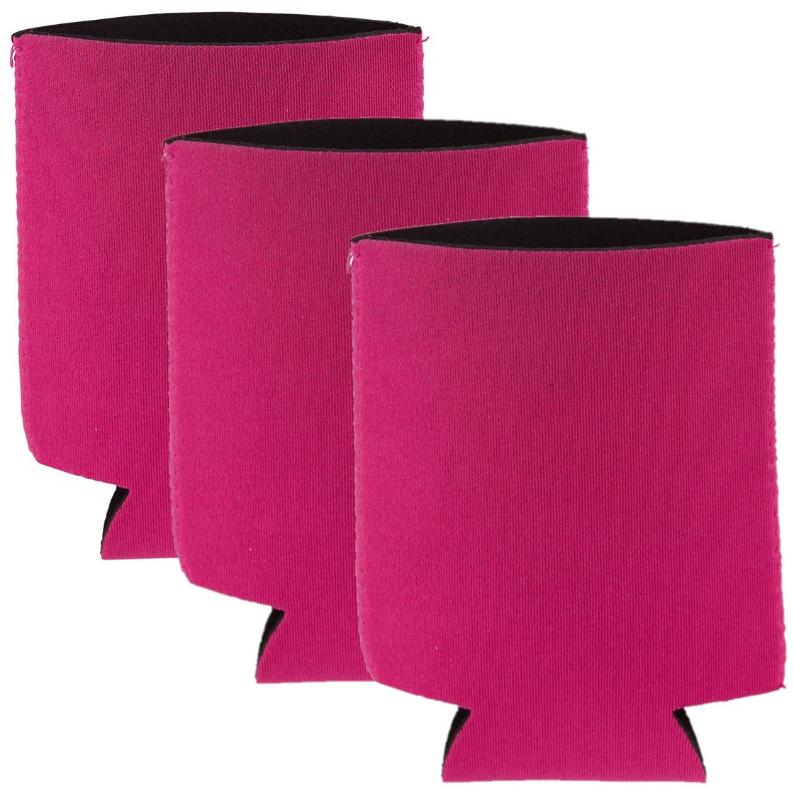 Voordeelset van 10x stuks opvouwbare blikjeskoelers- koel hoesjes fuchsia roze