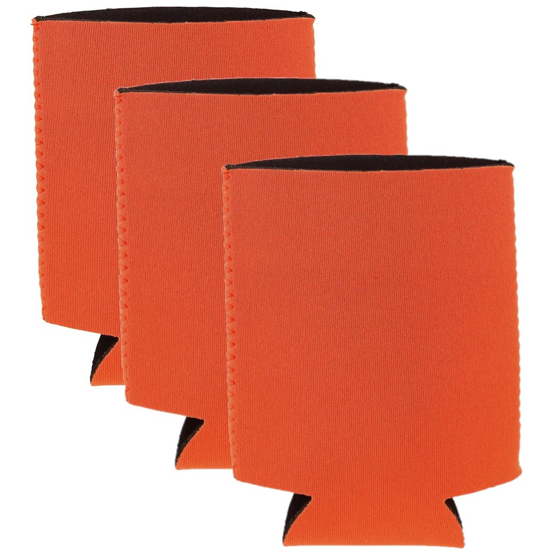 Voordeelset van 12x stuks opvouwbare blikjeskoelers- koel hoesjes oranje