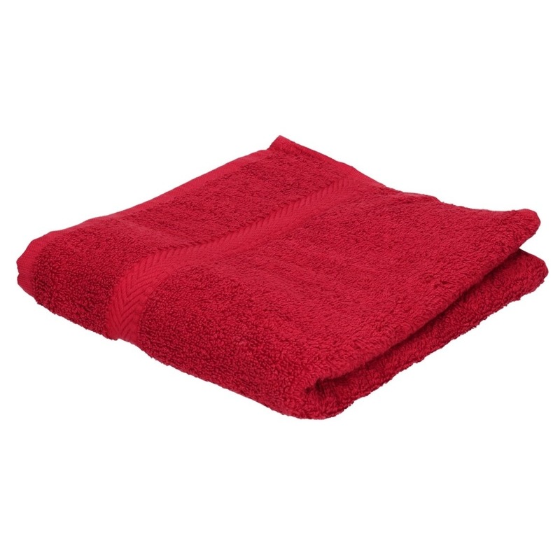 Voordelige badhanddoek rood 70 x 140 cm 420 grams