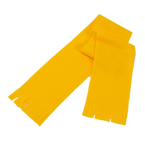 Voordelige kinder/peuter fleece sjaal geel -