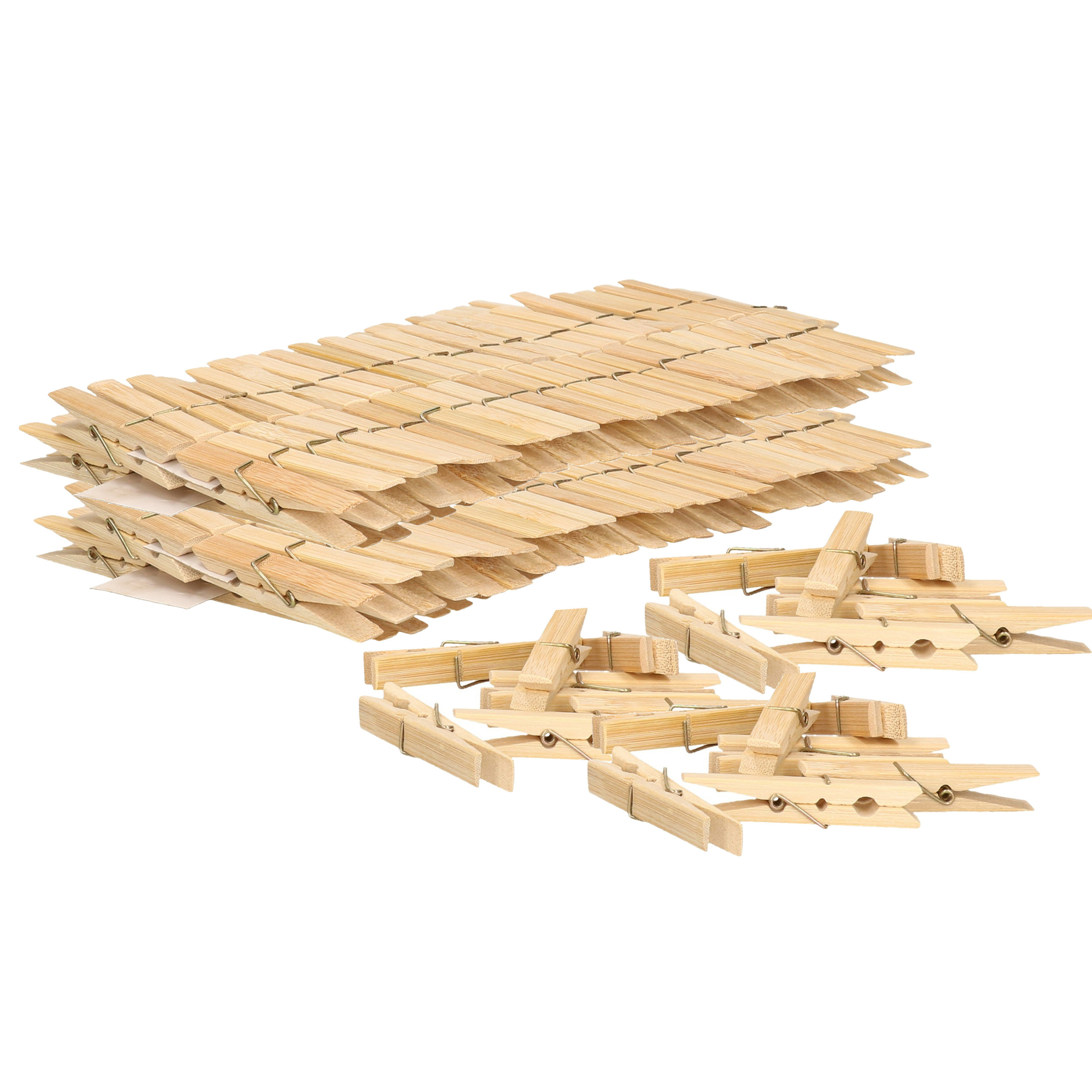 Wasknijpers 100x bamboe hout 7 cm