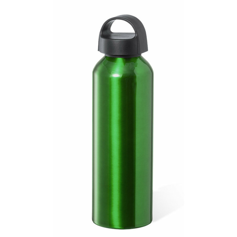 Waterfles / drinkfles / sportfles - metallic groen - aluminium - 800 ml - schroefdop -