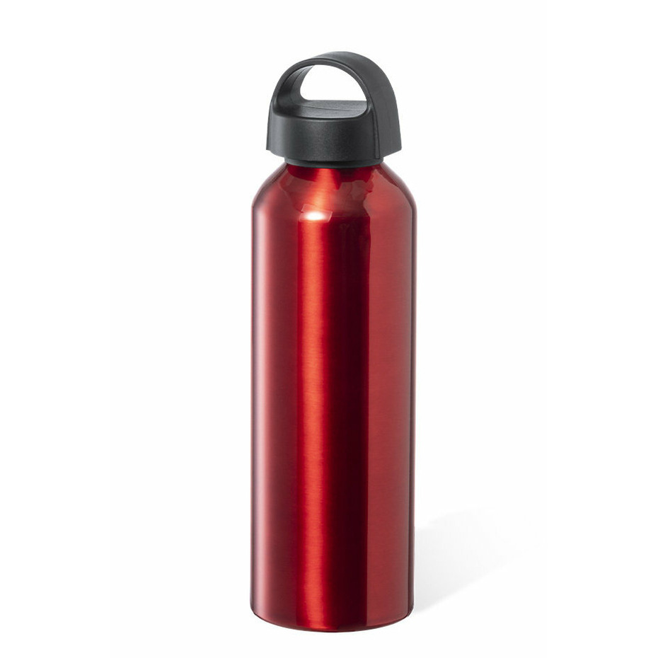 Waterfles / drinkfles / sportfles - metallic rood - aluminium - 800 ml - schroefdop -