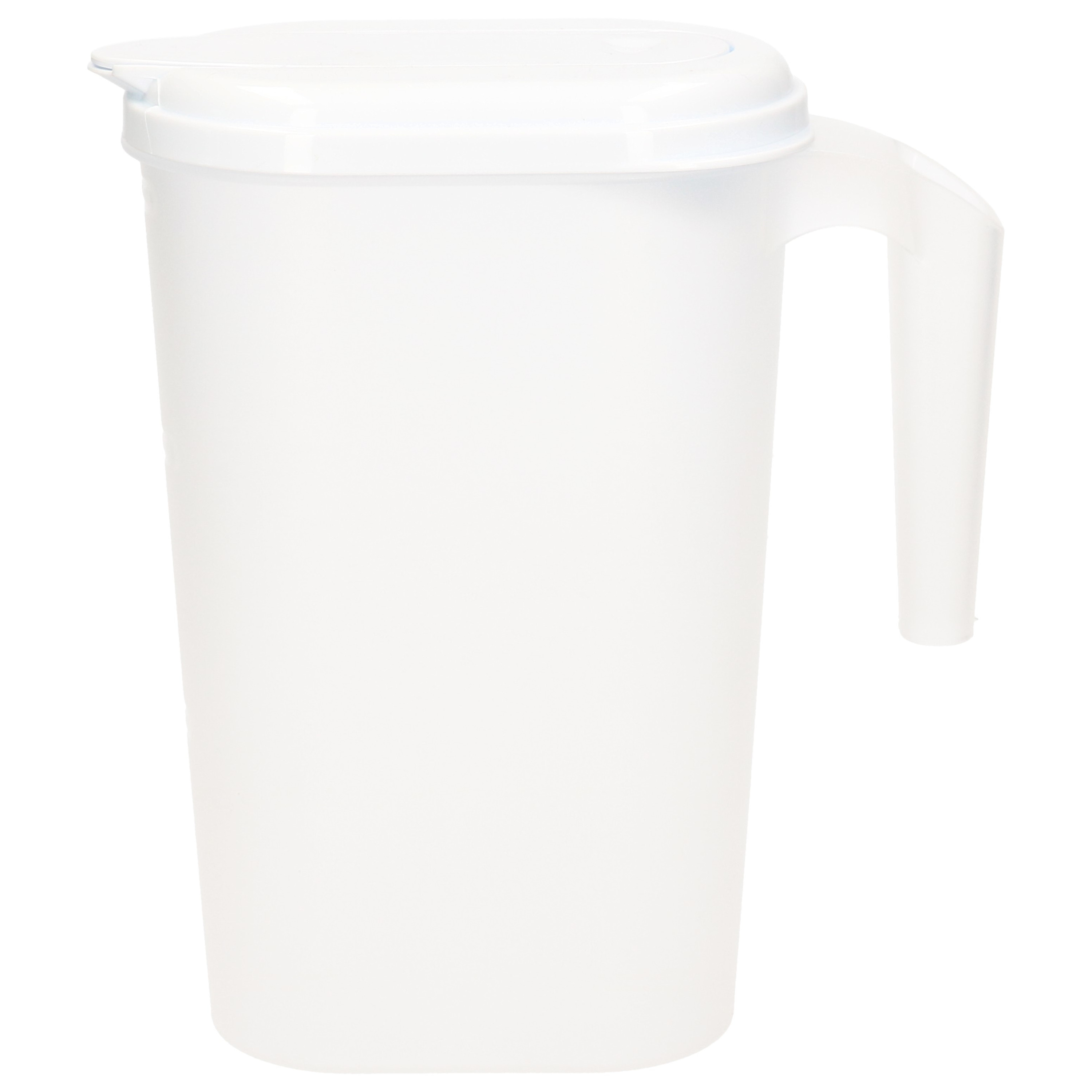 PlasticForte Waterkan/sapkan transparant/wit met deksel 1.6 liter kunststof -