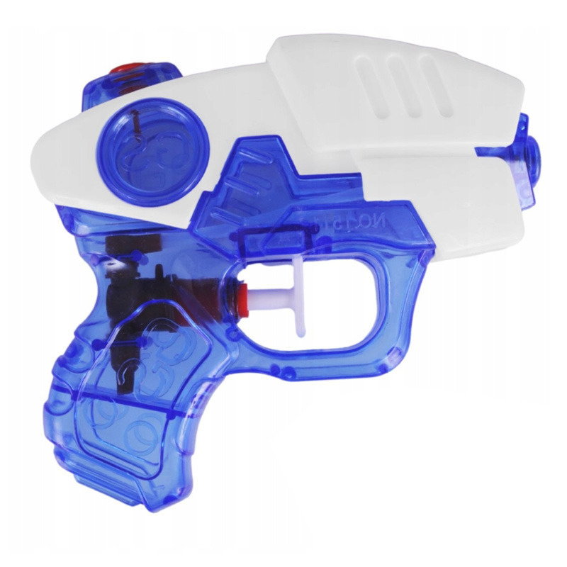 Afbeelding van Waterpistooltje/waterpistool - blauw/wit - 12 cm - speelgoed