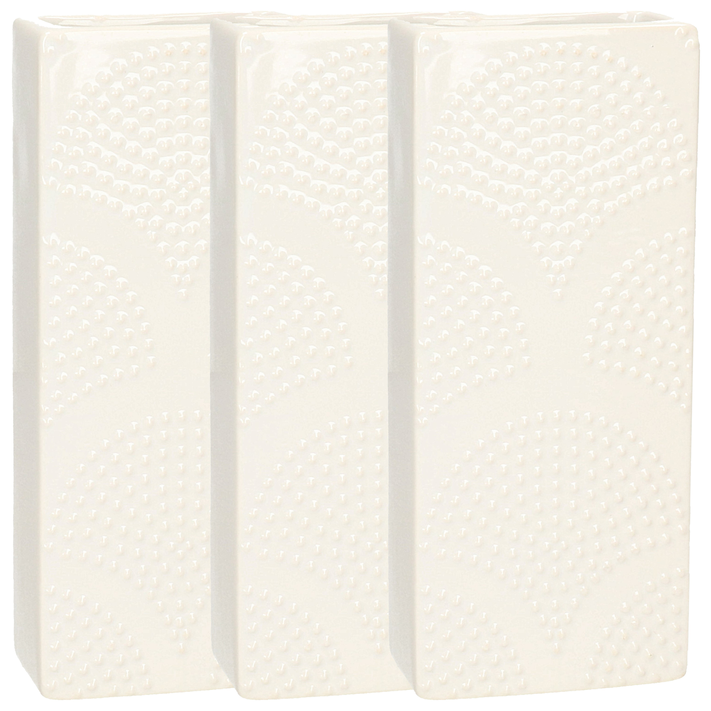 Waterverdamper 3x ivoor wit keramiek 400 ml radiatorbak luchtbevochtiger 7,4 x 17,7 cm
