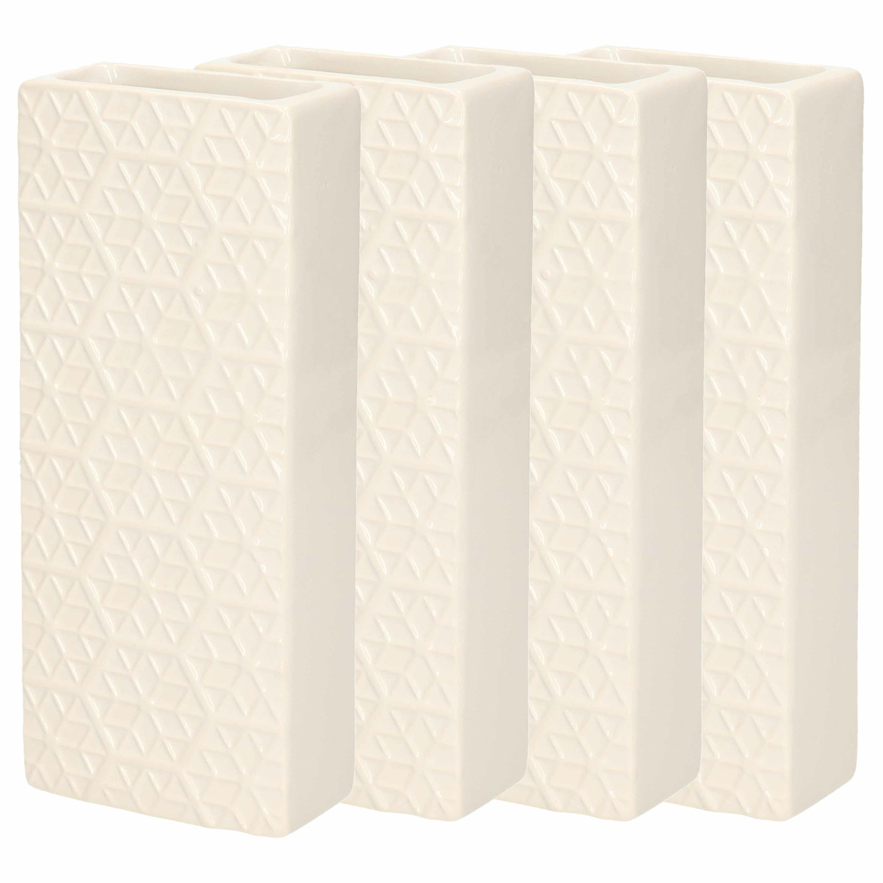 Waterverdamper 4x ivoor wit keramiek 400 ml radiatorbak luchtbevochtiger 7,4 x 17,7 cm