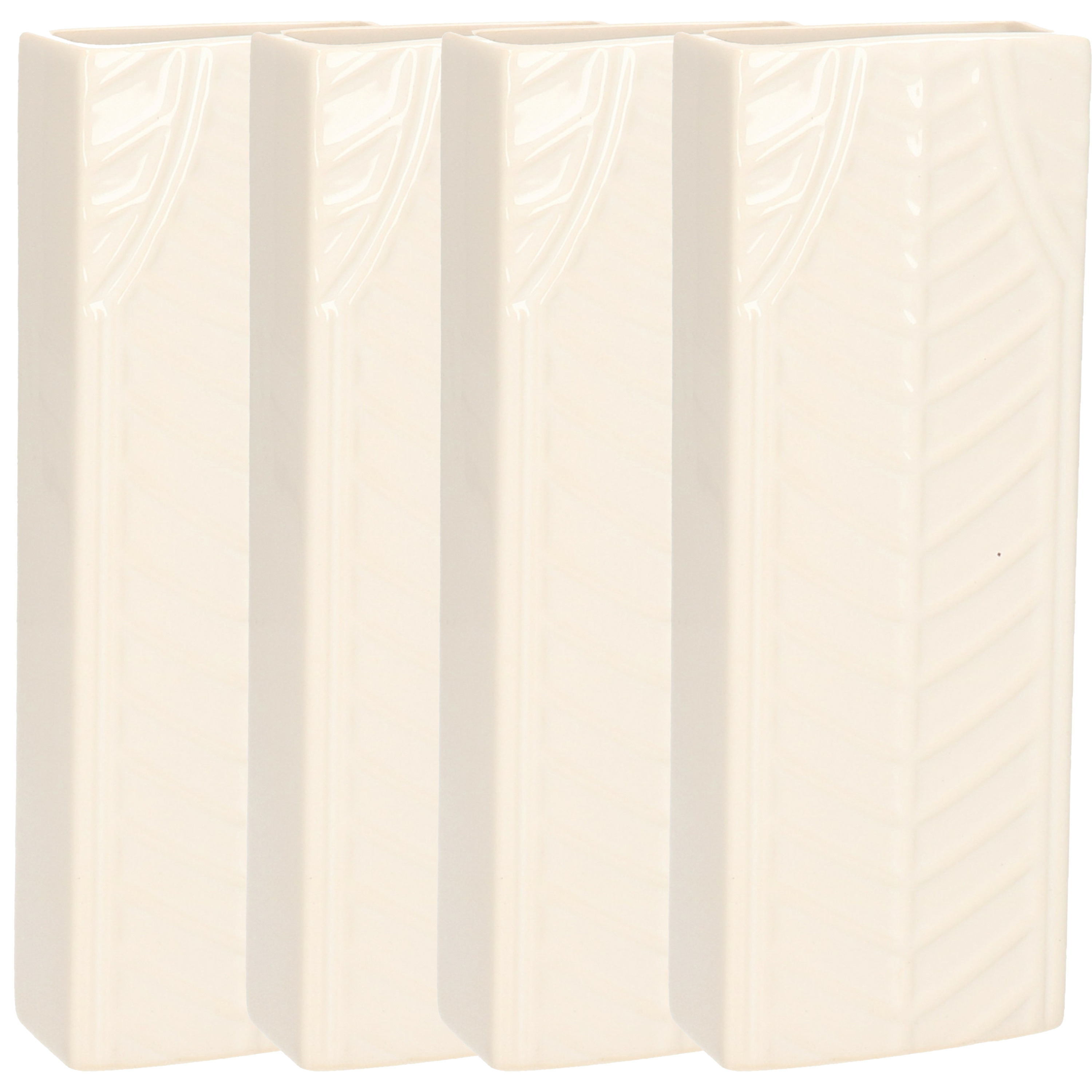 Waterverdamper 4x ivoor wit keramiek 400 ml radiatorbak luchtbevochtiger 7,4 x 18,6 cm