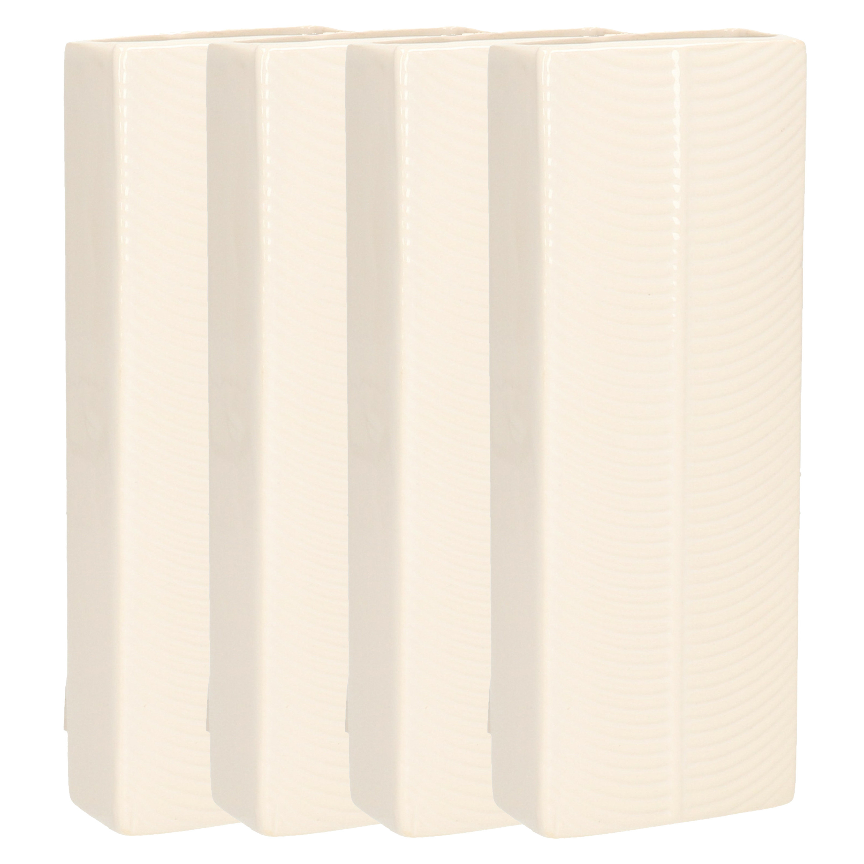 Waterverdamper 6x ivoor wit keramiek 400 ml radiatorbak luchtbevochtiger 7,4 x 18,6 cm