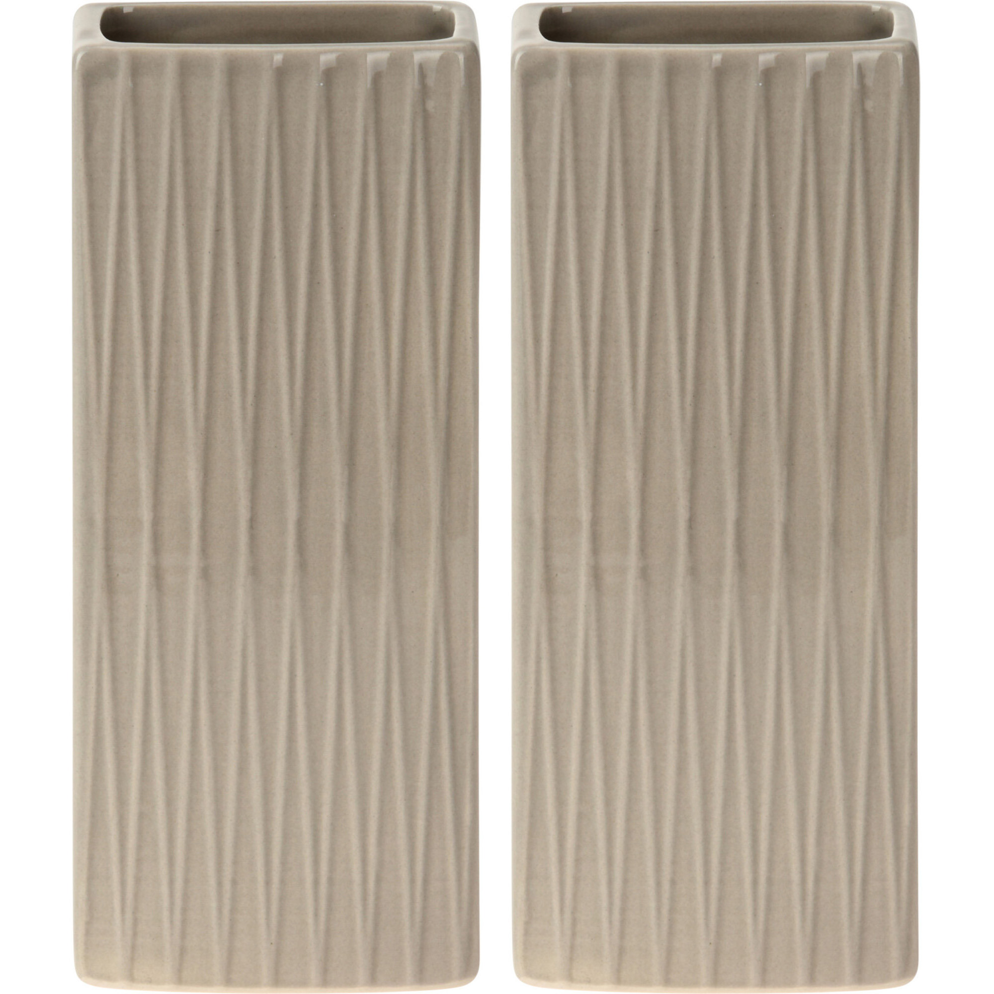 Waterverdamper radiator 2x beige met relief kunststeen 18 cm luchtbevochtiger