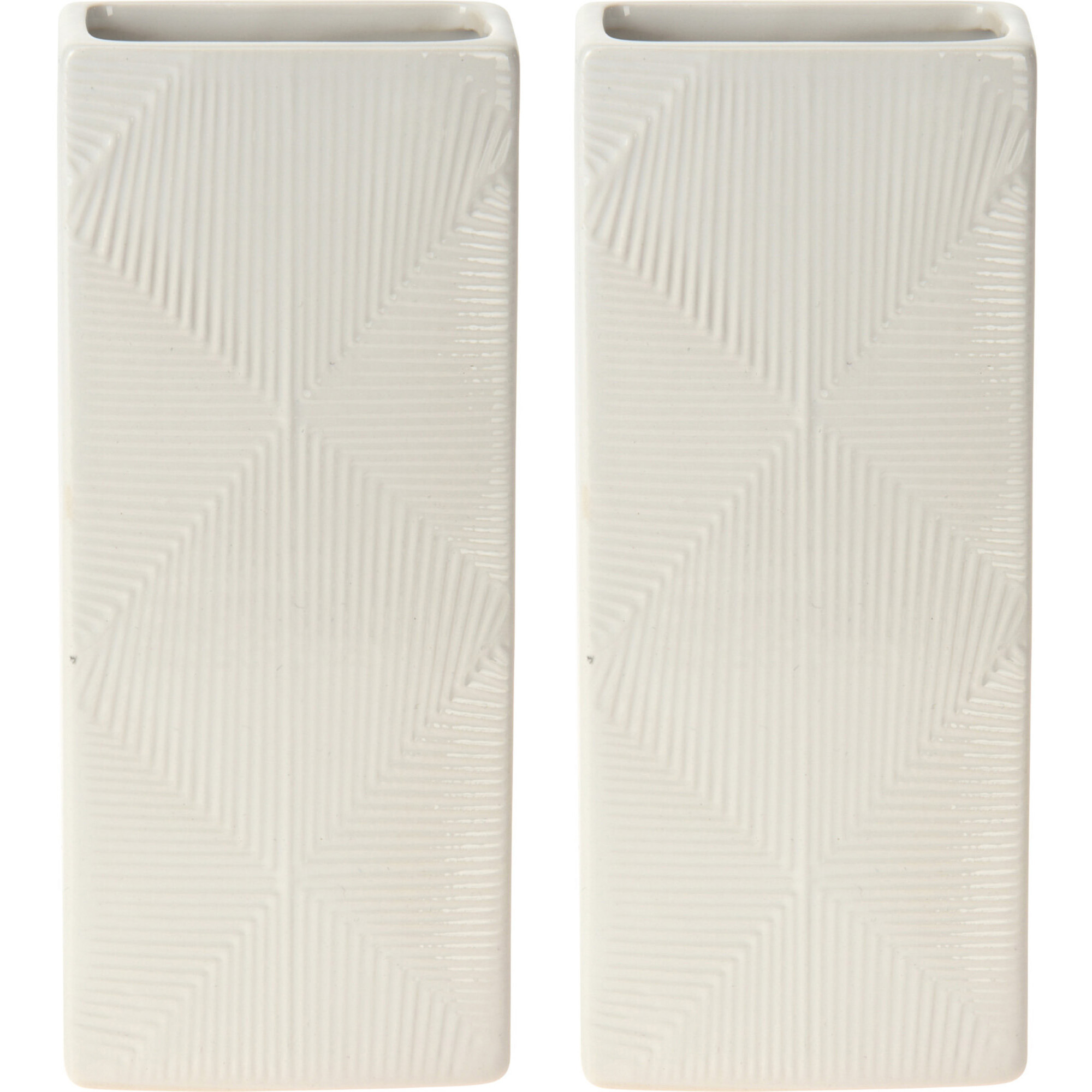 Waterverdamper radiator 2x wit met relief kunststeen 18 cm luchtbevochtiger