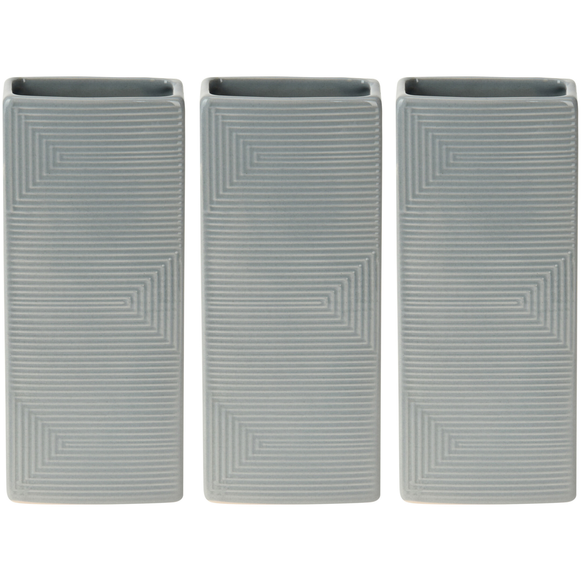 Waterverdamper radiator 3x grijs met relief kunststeen 18 cm luchtbevochtiger