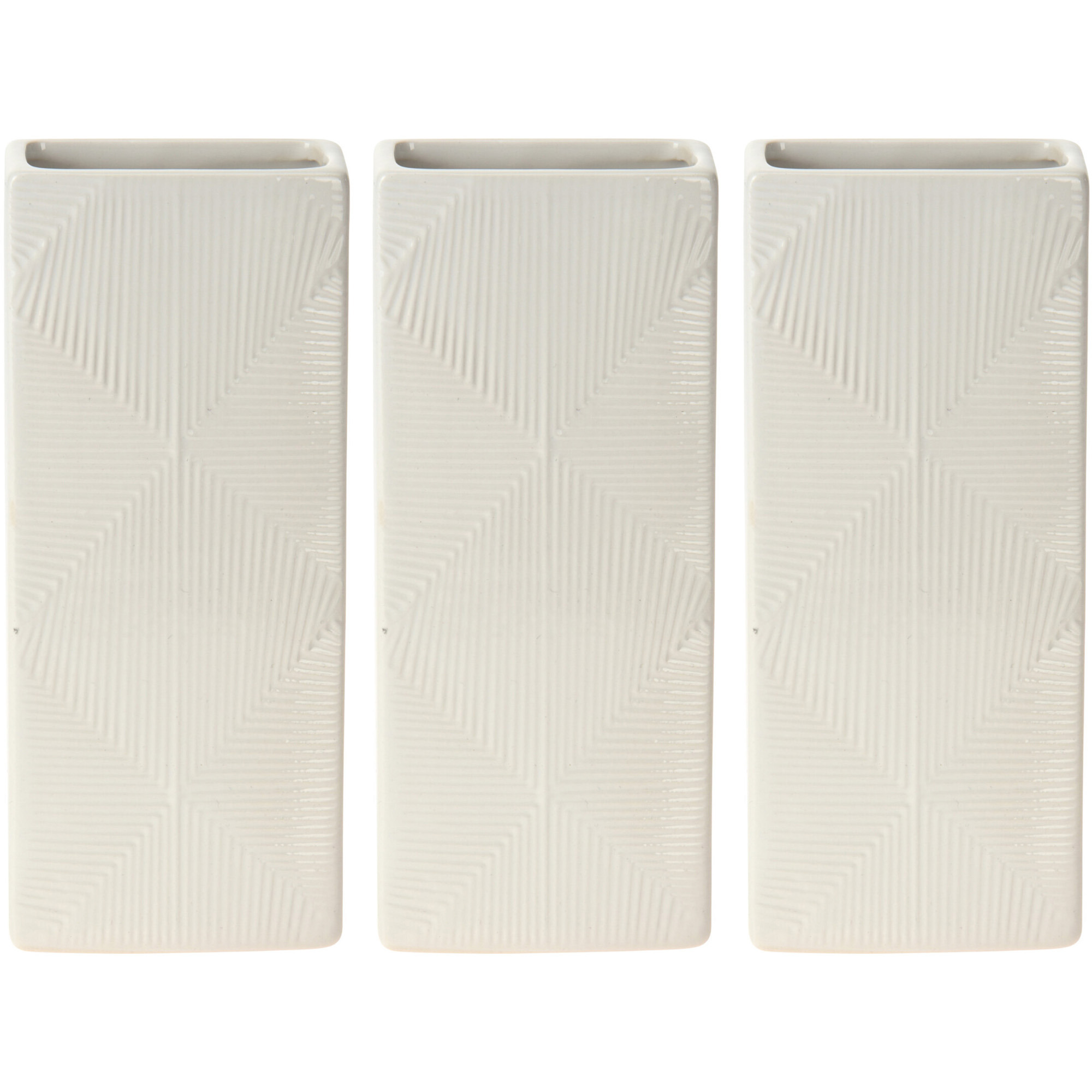Waterverdamper radiator 3x wit met relief kunststeen 18 cm luchtbevochtiger